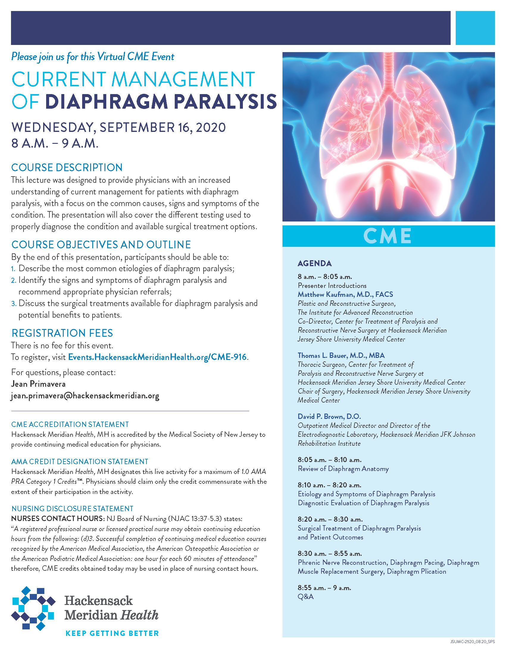 Current Management of Diaphragm ParalysisVirtual CME